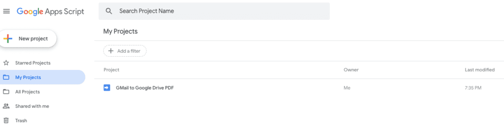 Gmail to Google Drive App Script Project